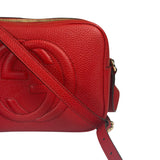 Gucci Red Calfskin Leather Soho Disco Crossbody Bag