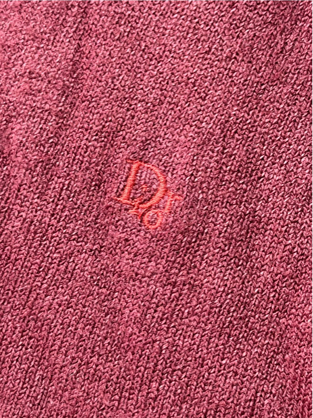 90s Christian Dior Burgundy Knit V-Neck Sweater