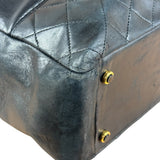 Chanel Vintage Black Quilted Leather Grand Shopping Tote/Shoulder Bag-1990