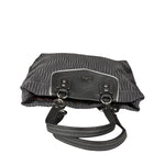 Coach Vintage Metallic Grey Leather Ashley Gathered Sateen Satchel Shoulder Bag