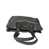 Coach Vintage Metallic Grey Leather Ashley Gathered Sateen Satchel Shoulder Bag