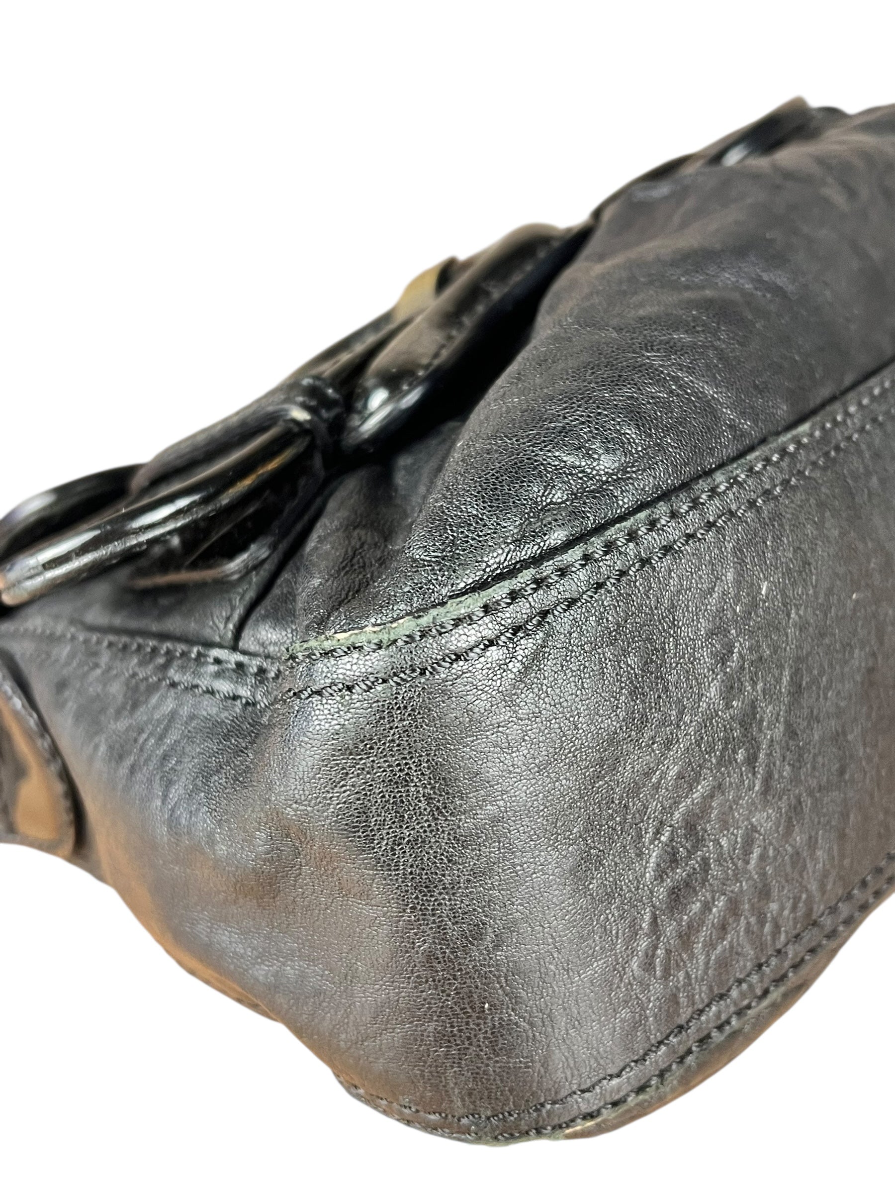 Fendi B Biz Black Leather Shoulder Bag