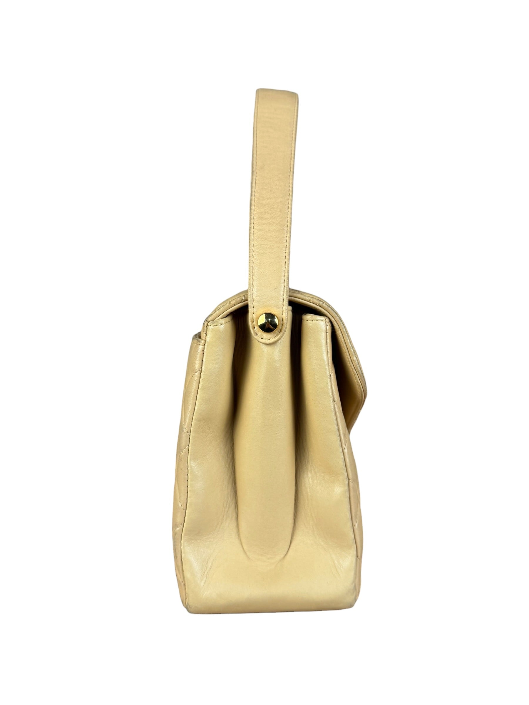 Chanel M Beige Lambskin Envelope Flap 1997