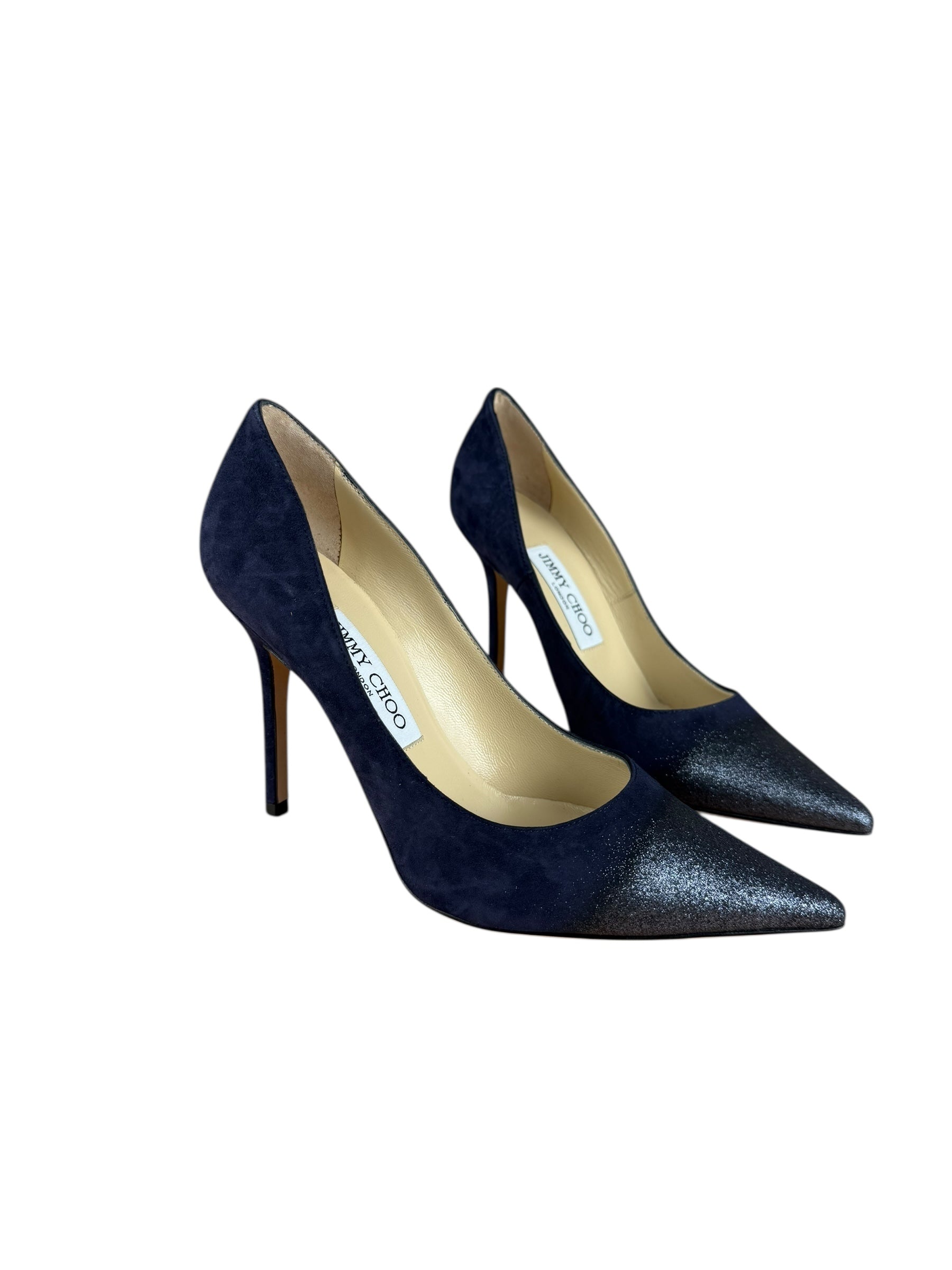 Jimmy Choo Romy Navy Blue Suede Pointed Toe Pumps