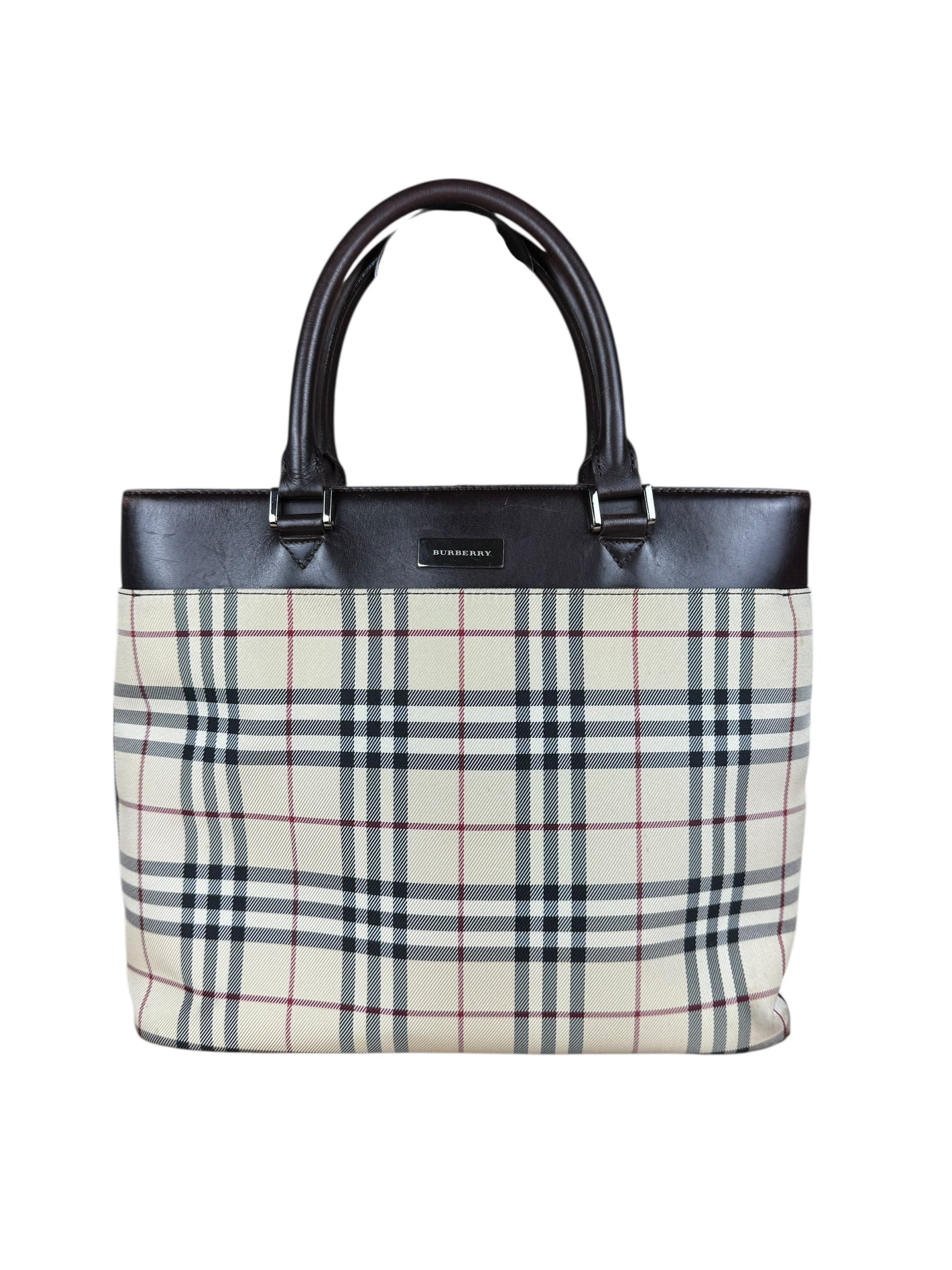 Burberry Vintage Canvas Nova Check Tote