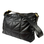 AllSaints Black Quilted Leather Edbury Shoulder Bag