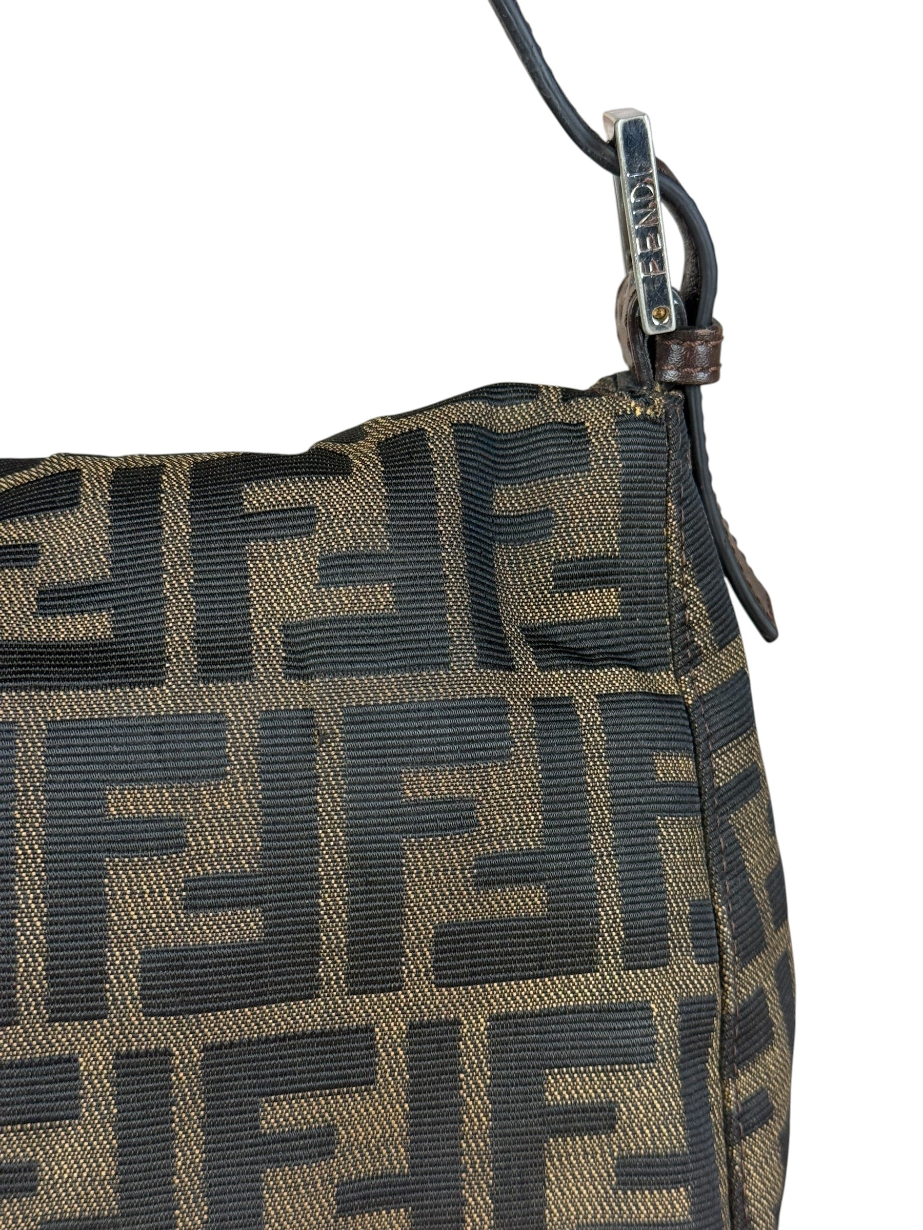 Fendi Vintage Zucca FF Baguette Shoulder Bag