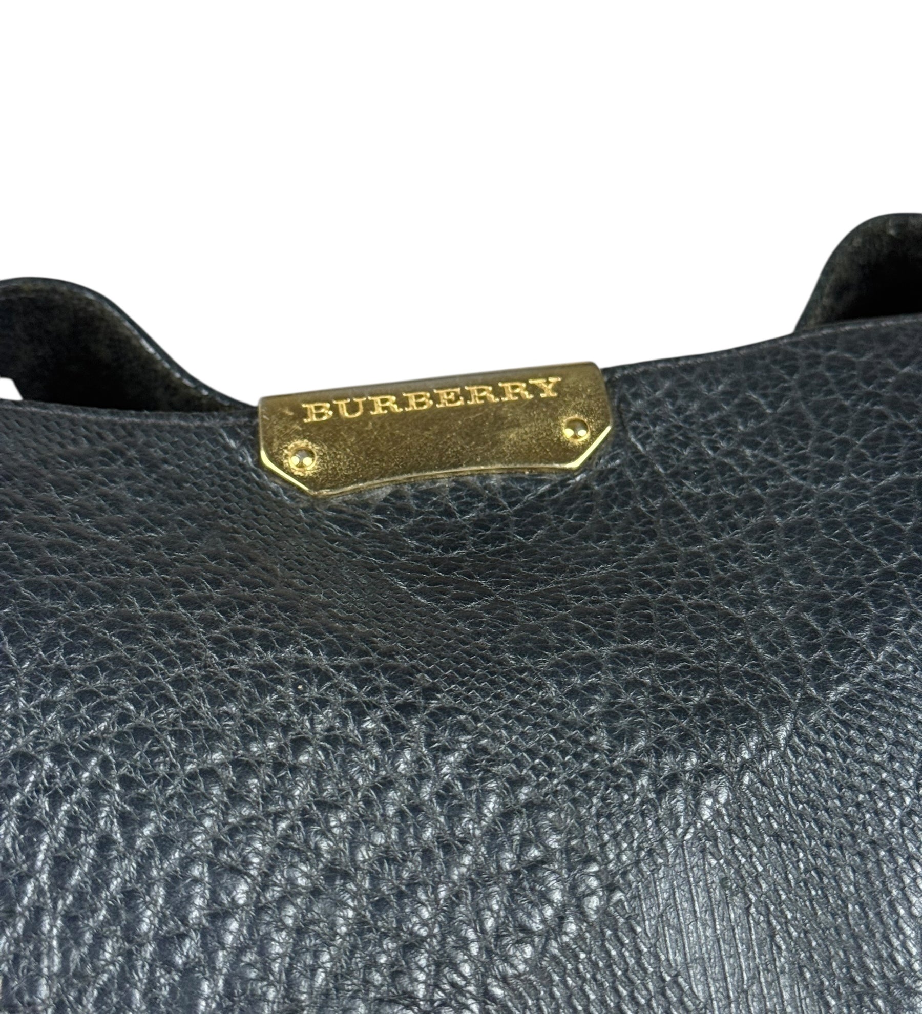 Burberry Black Pebbled Leather Shoulder Bag