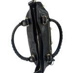 Balenciaga Black Lambskin Moto City Two-Way Bag