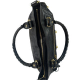 Balenciaga Black Lambskin Moto City Two-Way Bag