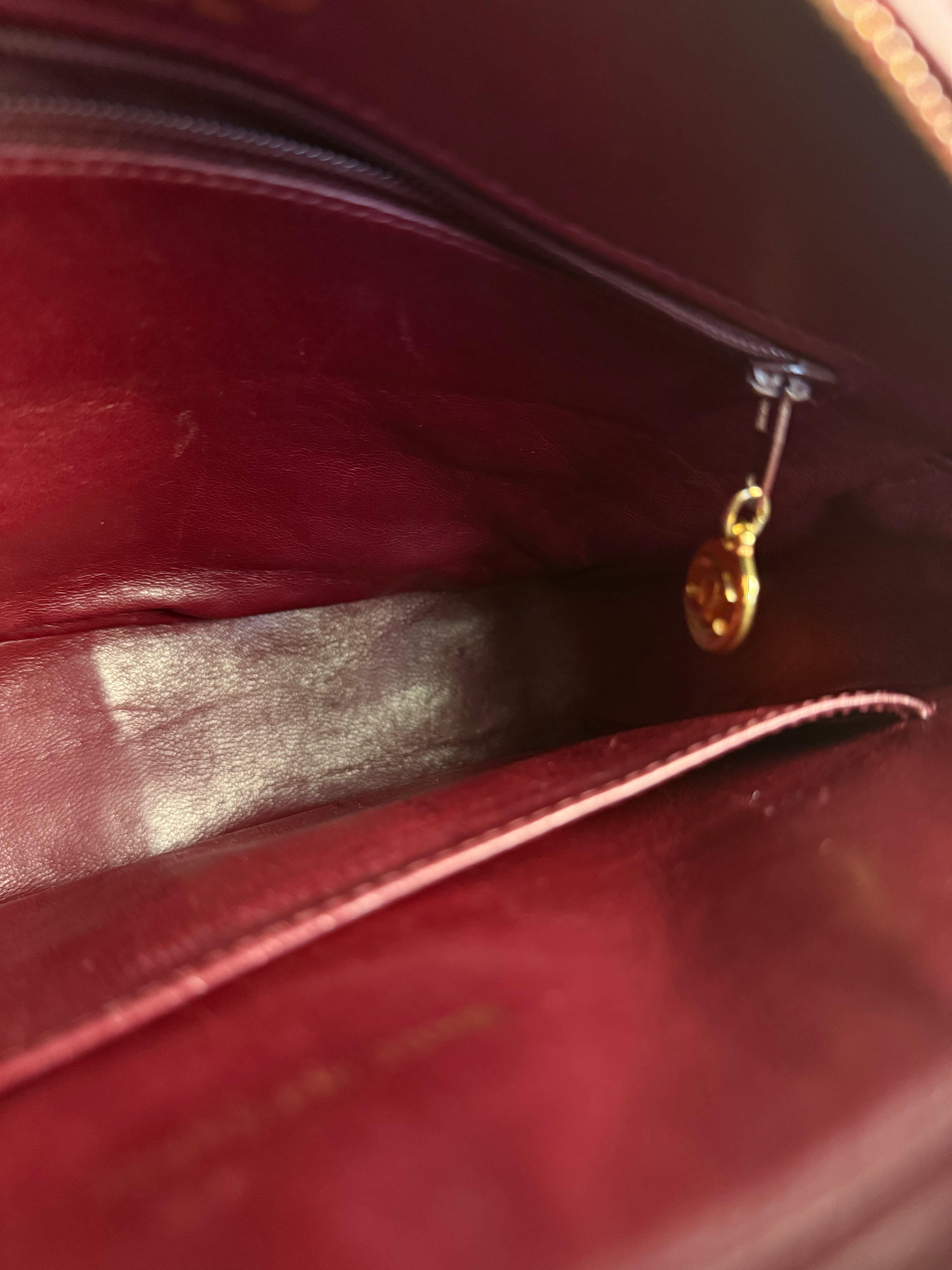 Chanel Vintage Burgundy Quilted Leather CC Camera Bag