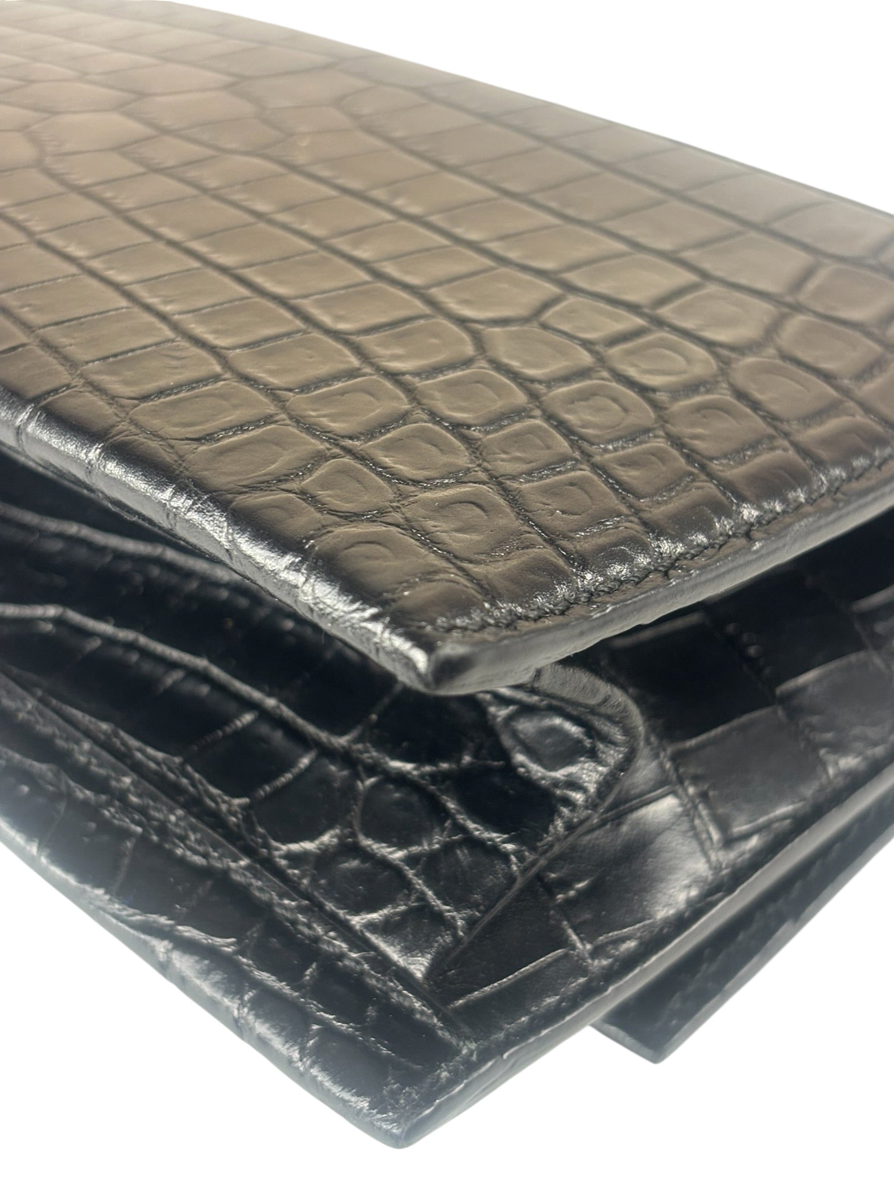 Saint Laurent Black Embossed Babylon Cross Body