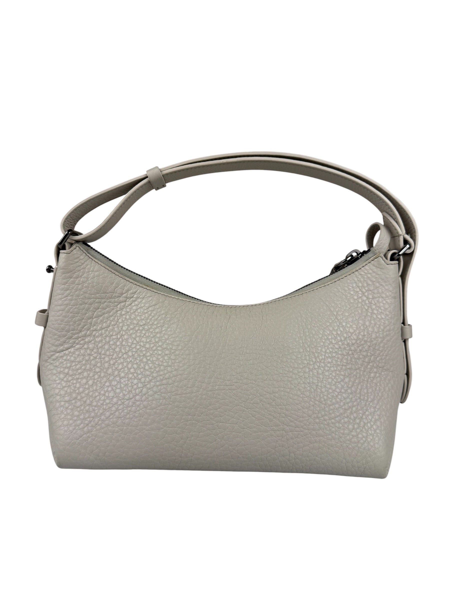 Brunello Cucinelli Ivory Grained Leather Shoulder Bag