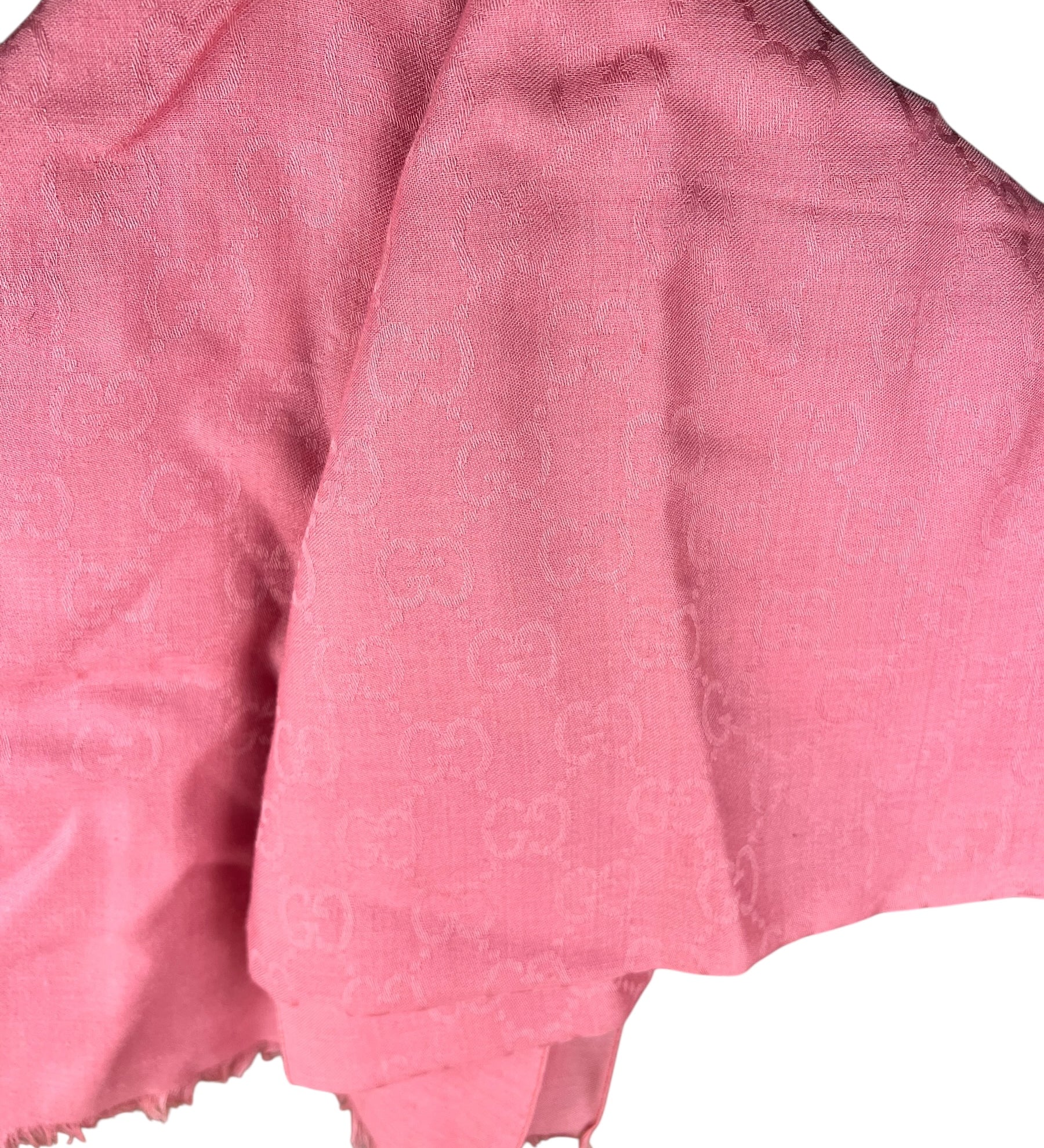 Gucci GG Pink Silk/Wool Scarf