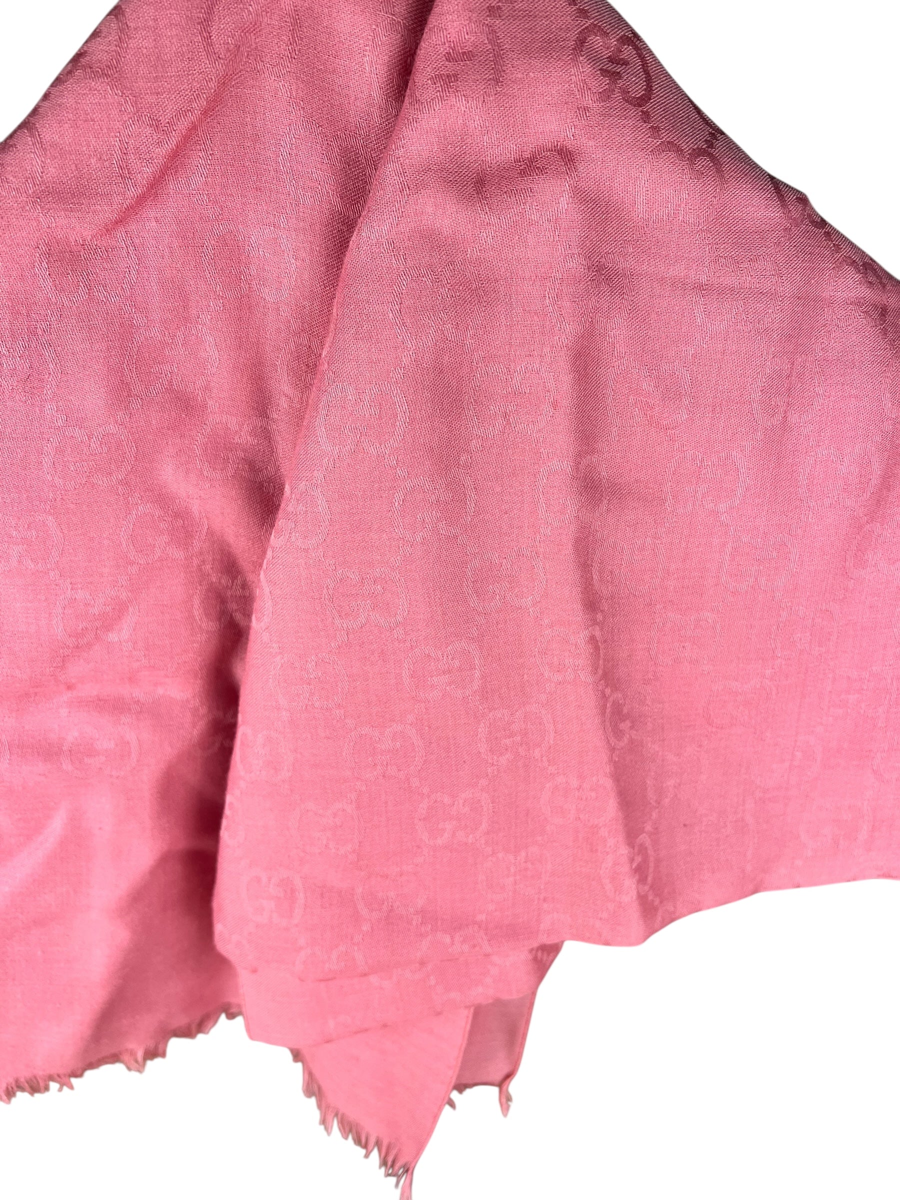 Gucci GG Pink Silk/Wool Scarf