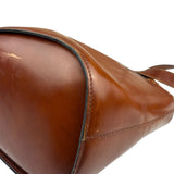 Celine Vintage Brown Leather Cinch Bucket Crossbody Bag