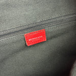 Burberry Red Leather Haymarket Check Shoulder Bag