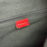 Burberry Red Leather Haymarket Check Shoulder Bag