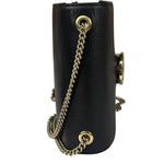 Gucci Black Leather G Interlocking Small Chain Shoulder Bag