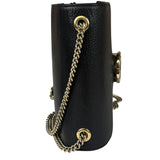 Gucci Black Leather G Interlocking Small Chain Shoulder Bag