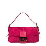 Fendi Pink Suede/Leather Trim Baguette