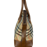Burberry Vintage House Haymarket Check Dome Satchel Handbag