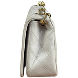 Chanel White Quilted Leather CC Flap Shoulder Bag 2013