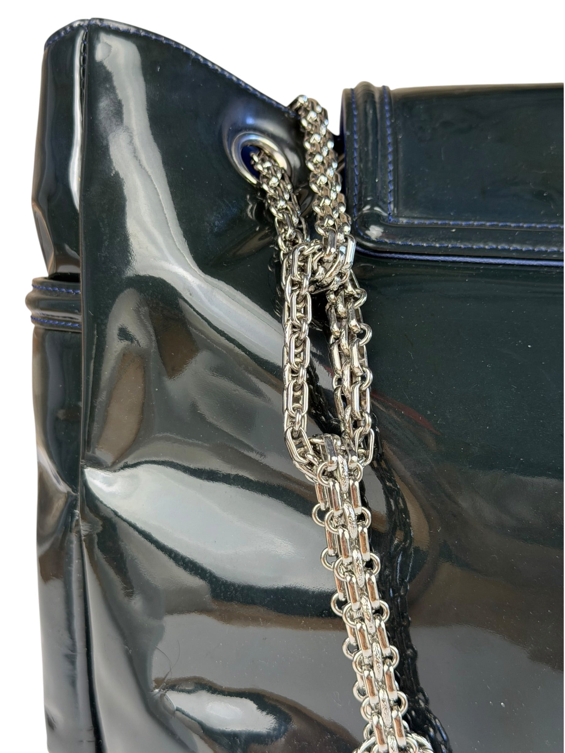 Chanel Green Patent Lambskin Reissue Venetian Mademoiselle Chain Flap Bag 2008