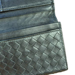 Bottega Veneta Black Intercciato Long Wallet