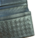 Bottega Veneta Black Intercciato Long Wallet