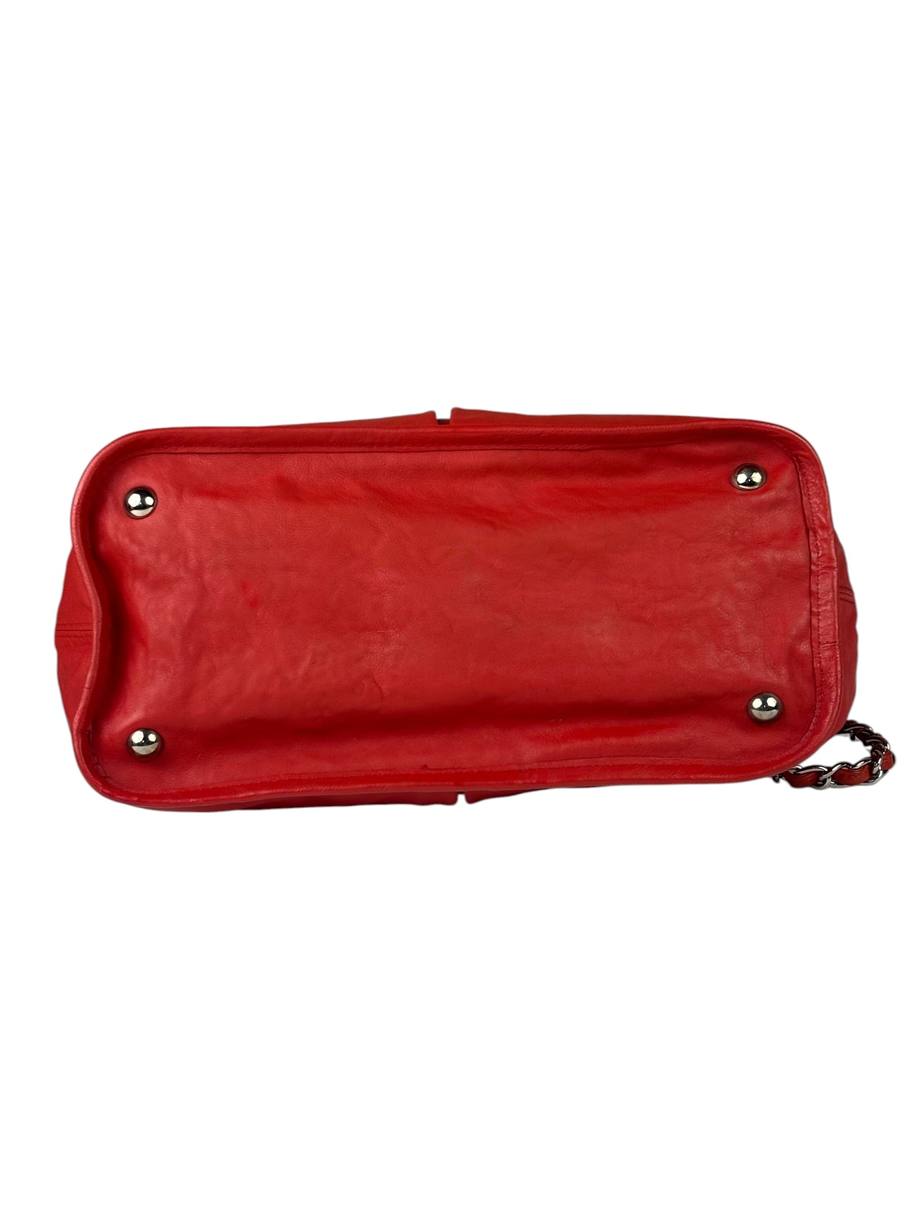 Chanel Red Quilted Leather Natural Beauty Chain Tote 2010