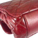 Chanel Red Quilted Calfskin Glazed Medium Duo Flap Bag 2012