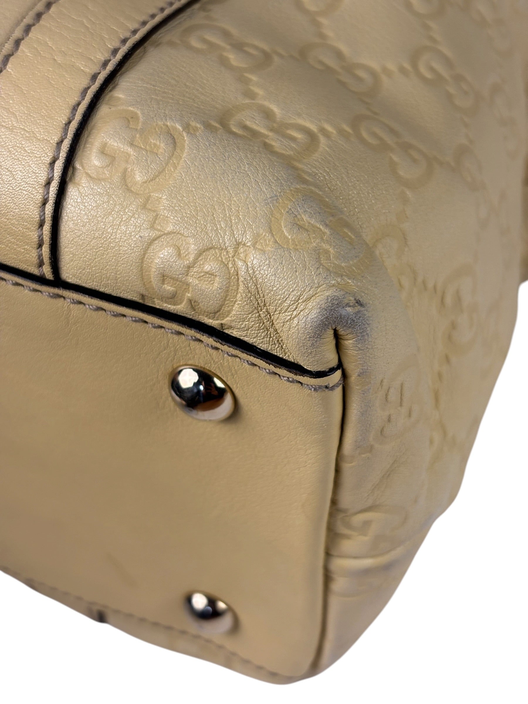 Gucci Yellow Leather GG Abbey Shoulder Bag