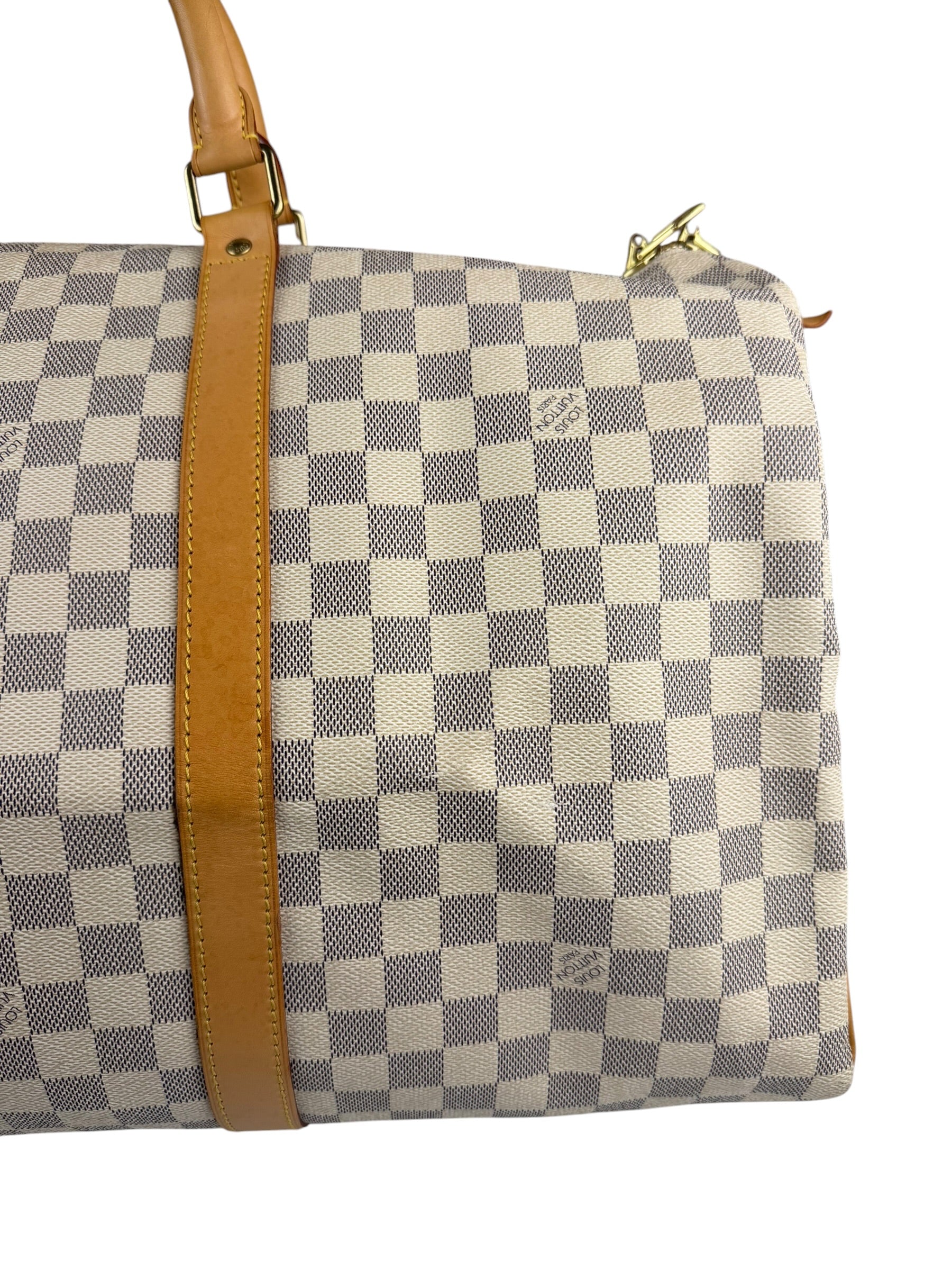 Louis Vuiiton Damier Azur Keepall Bandouliere Hand Bag 55