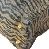Fendi Vintage Brown Tiger Print Canvas Tote Bag