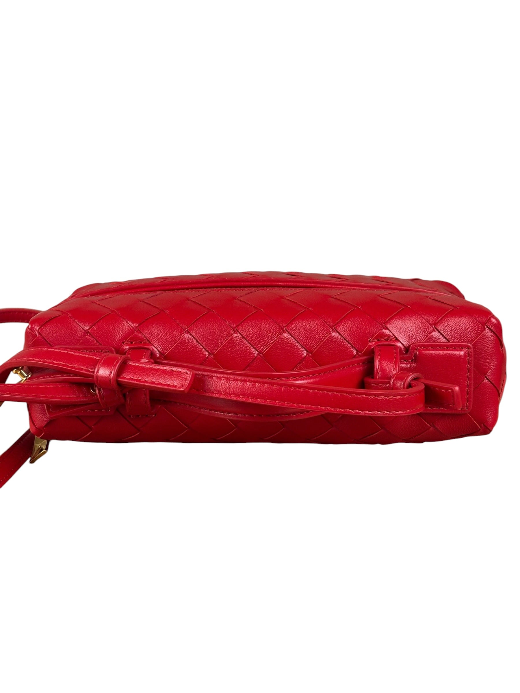 Bottega Veneta Red Intrecciato Leather Crossbody Bag