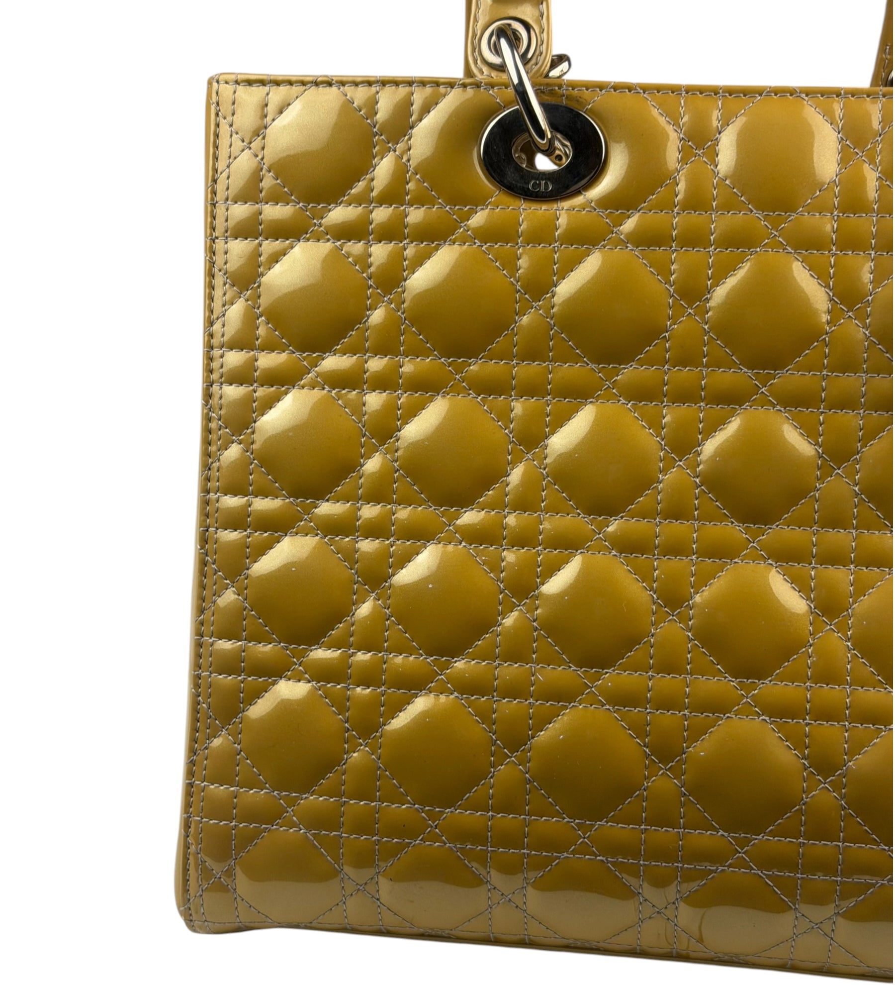 Christian Dior Gold Patent L Lady Dior