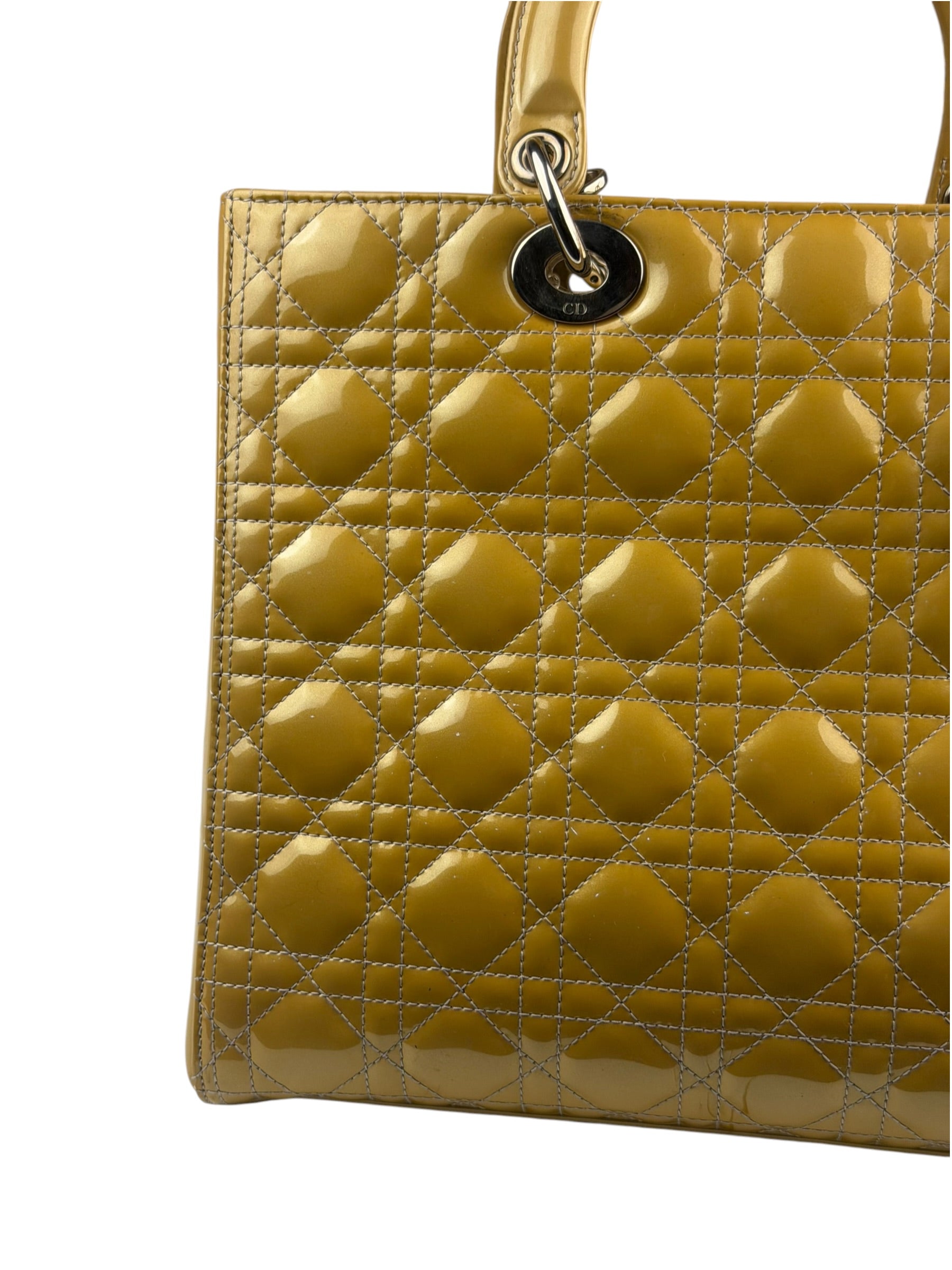 Christian Dior Gold Patent L Lady Dior