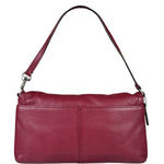 Coach Burgundy Pebbled Leather Flap Pochette