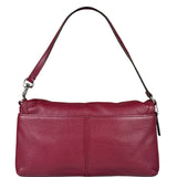 Coach Burgundy Pebbled Leather Flap Pochette