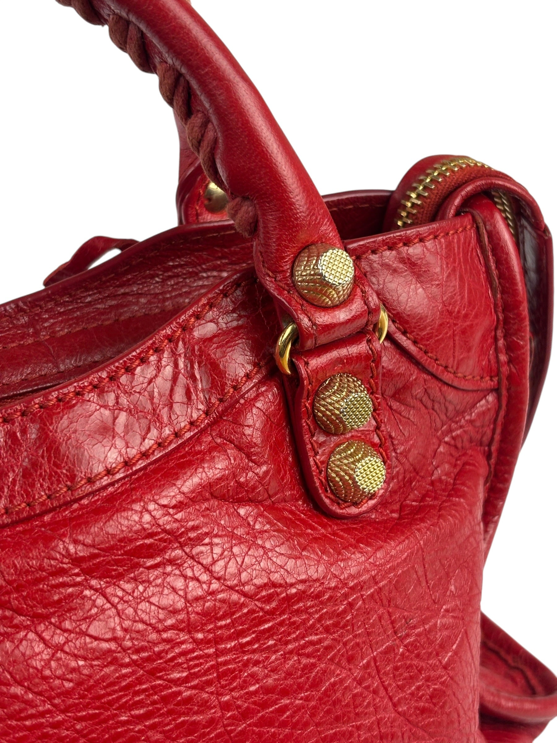 Balenciaga Red Calfskin Mini Le City Bag