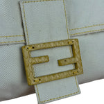 Fendi Vintage Denim x Snakeskin Baguette Yellow