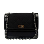 Chanel Black Patent Leather Trim Reissiue Flap Bag 2000