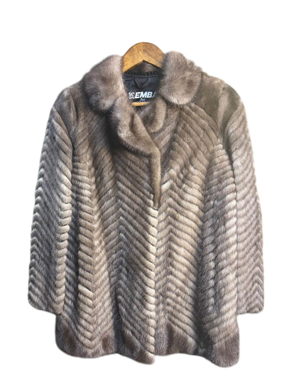 Vintage Emba Chevron Iris Mink Fur Coat