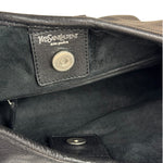 Yves Saint Laurent Black Leather St. Tropez Ruffled Hobo Bag