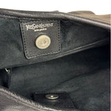 Yves Saint Laurent Black Leather St. Tropez Ruffled Hobo Bag