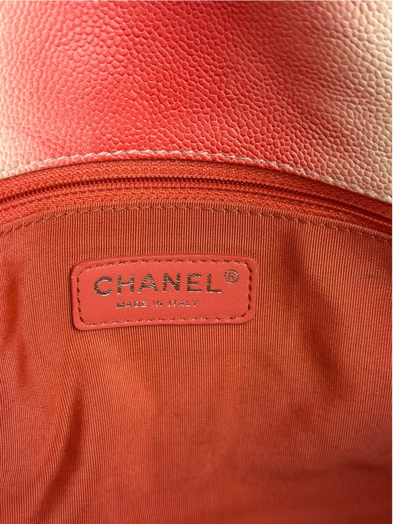 Chanel Quilted Caviar Ivory/Pink Ombre Jumbo Flap 2013