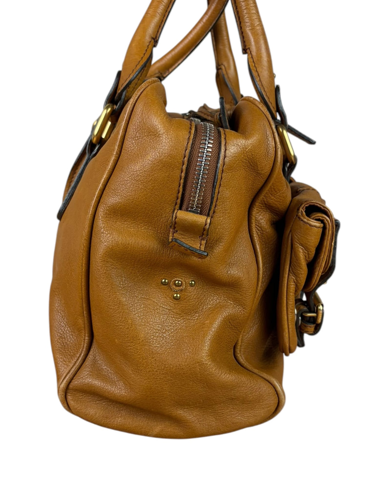Chloe Brown Leather Pocket Paddington Large Handbag