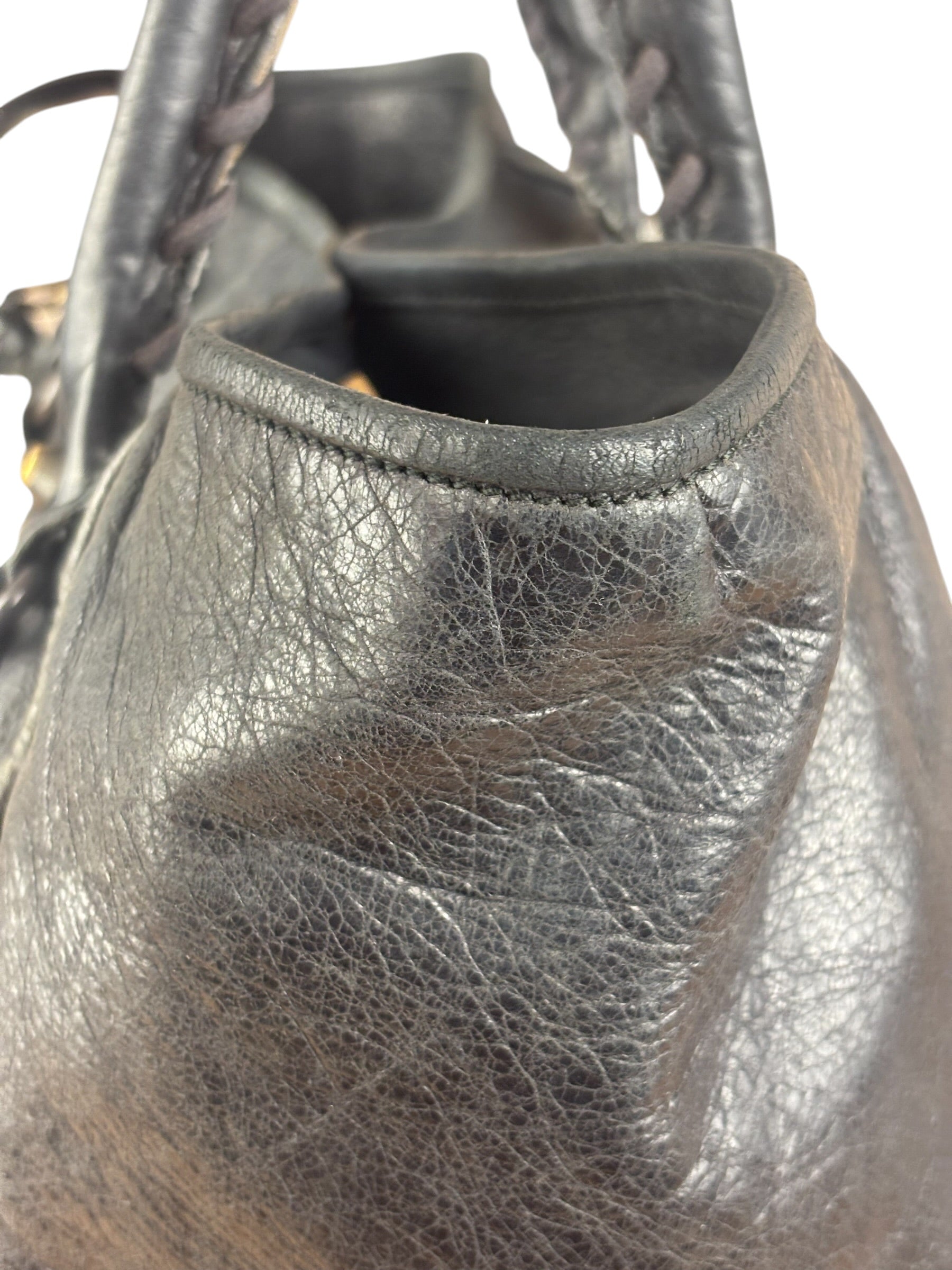 Balenciaga Vintage Black Leather Classic Sunday Tote Bag