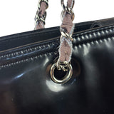 Chanel Black Patent Leather Quilted Lipstick Tote 2011